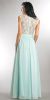 V-Neck Lace Top Empire Cut Long Bridesmaid Dress back in Aqua